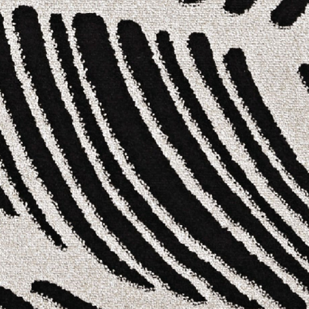 2' X 4' Black And White Abstract Indoor Outdoor Area Rug