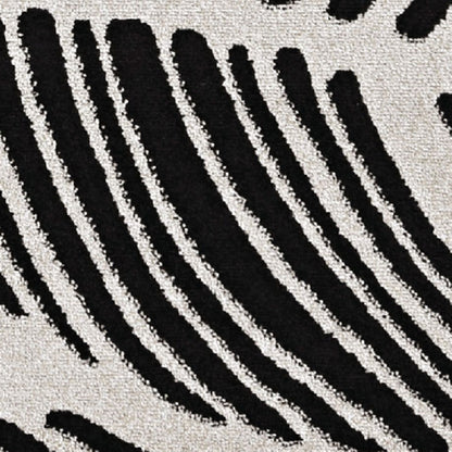 2' X 4' Black And White Abstract Indoor Outdoor Area Rug
