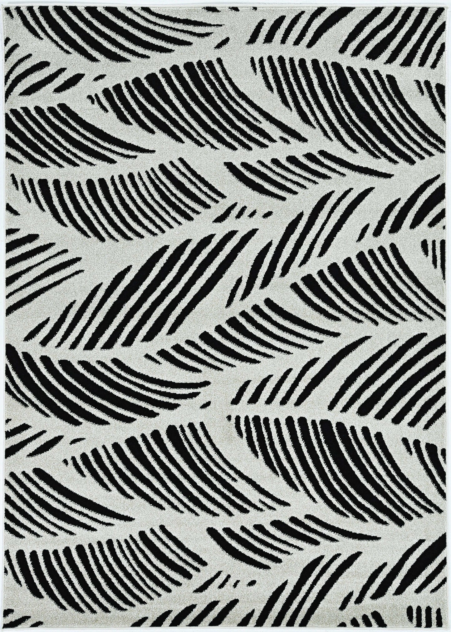 2' X 4' Black And White Abstract Indoor Outdoor Area Rug