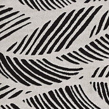 2' X 4' Black And White Abstract Indoor Outdoor Area Rug