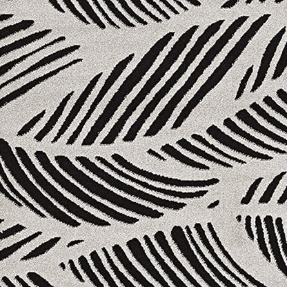 2' X 4' Black And White Abstract Indoor Outdoor Area Rug