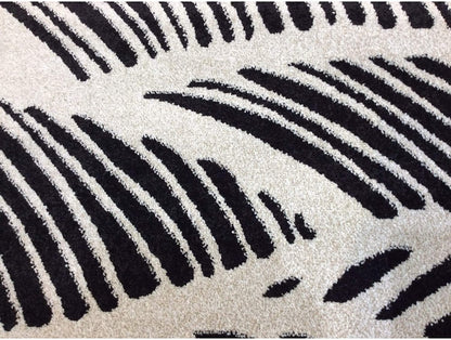 2' X 4' Black And White Abstract Indoor Outdoor Area Rug