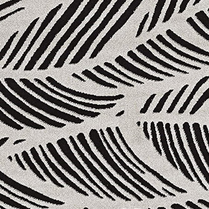 2' X 4' Black And White Abstract Indoor Outdoor Area Rug