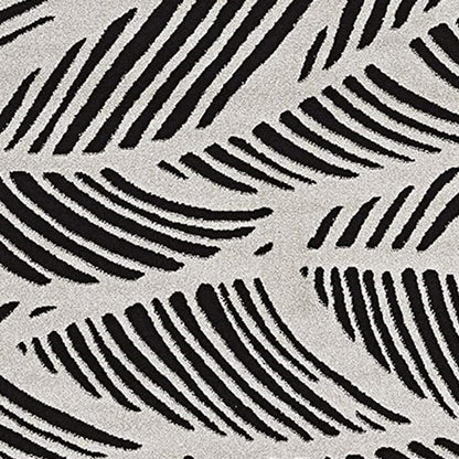 2' X 4' Black And White Abstract Indoor Outdoor Area Rug