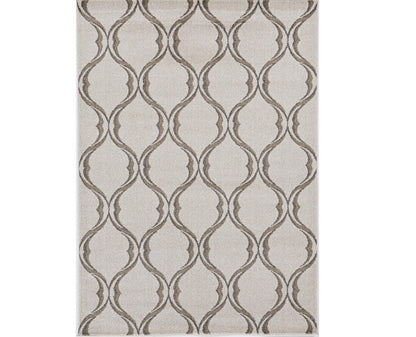 2' X 3' Sand Wavy Line Pattern Accent Rug