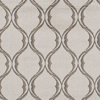 5' X 8' Sand And Green Ogee Area Rug