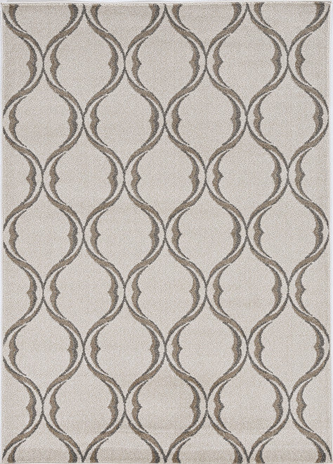 2' X 3' Sand Wavy Line Pattern Accent Rug