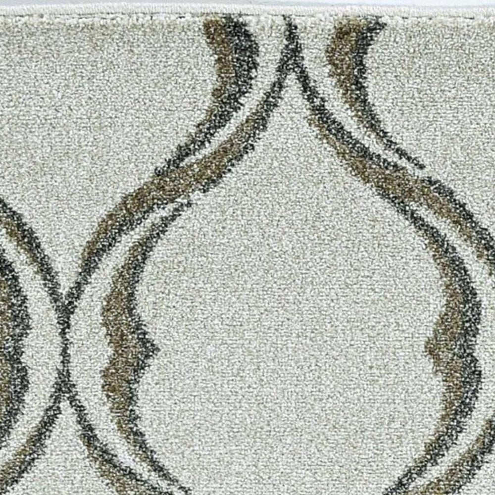 2' X 3' Sand Wavy Line Pattern Accent Rug