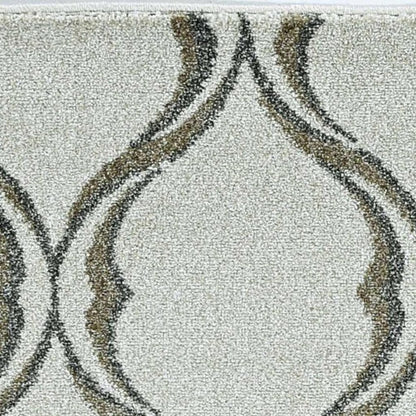 2' X 3' Sand Wavy Line Pattern Accent Rug