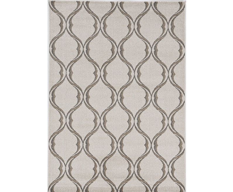 2' X 3' Sand Wavy Line Pattern Accent Rug