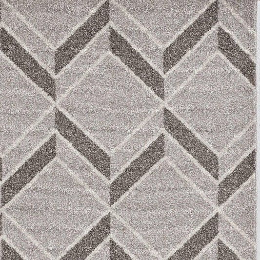 2' X 4' Green And Ivory Geometric Indoor Outdoor Area Rug