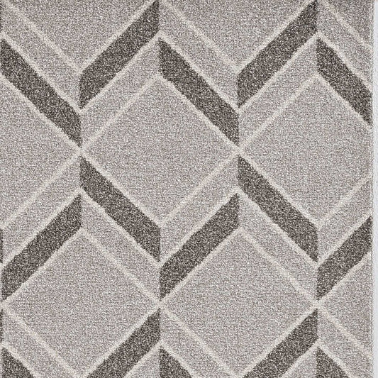 5' X 8' Gray Geometric Indoor Outdoor Area Rug