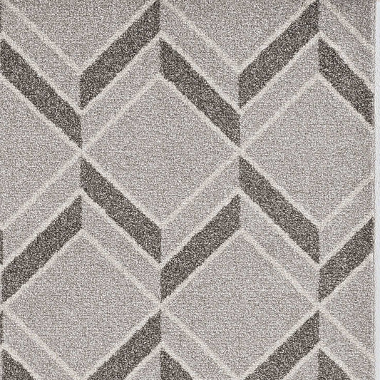 8' X 11' Gray Geometric Indoor Outdoor Area Rug