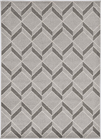 8' X 11' Gray Geometric Indoor Outdoor Area Rug