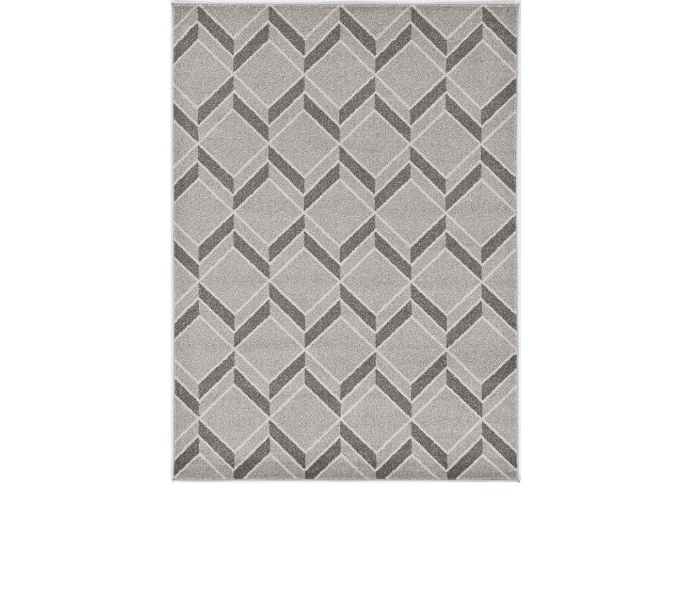 5' X 8' Gray Geometric Indoor Outdoor Area Rug