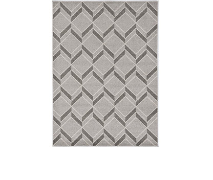 5' X 8' Gray Geometric Indoor Outdoor Area Rug