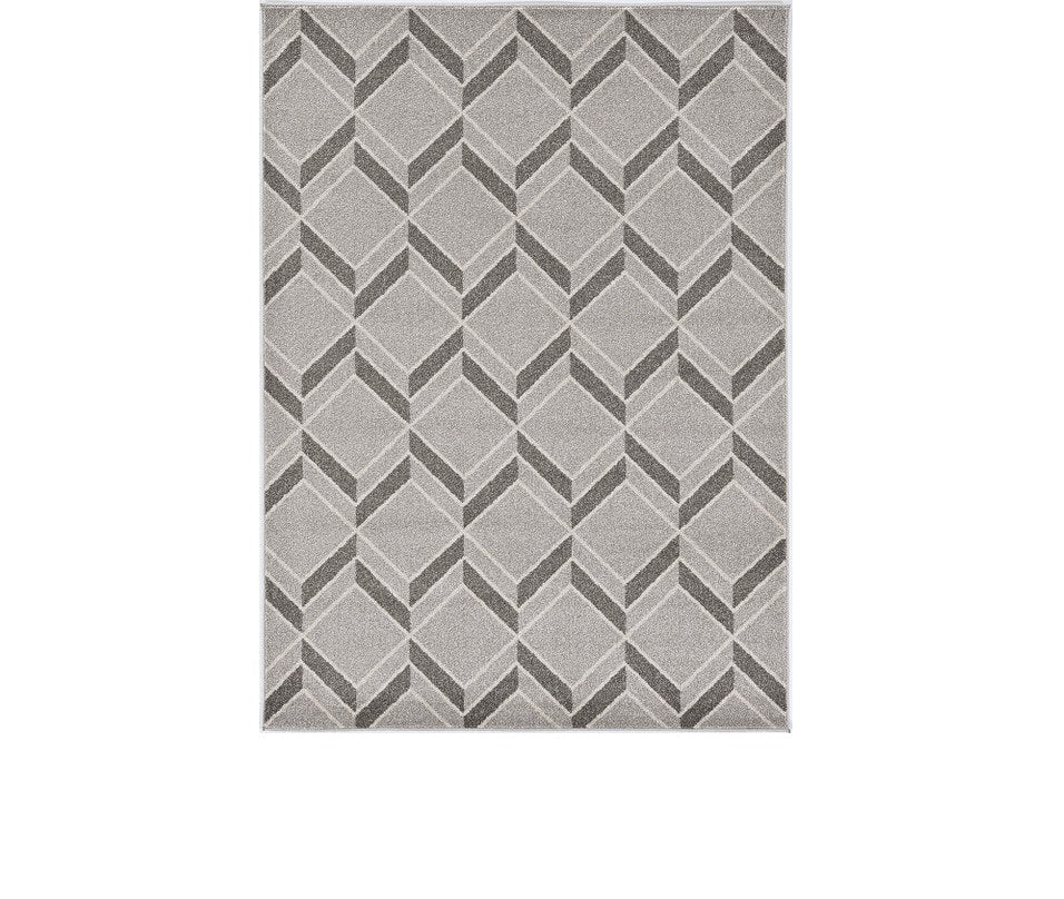 8' X 11' Gray Geometric Indoor Outdoor Area Rug