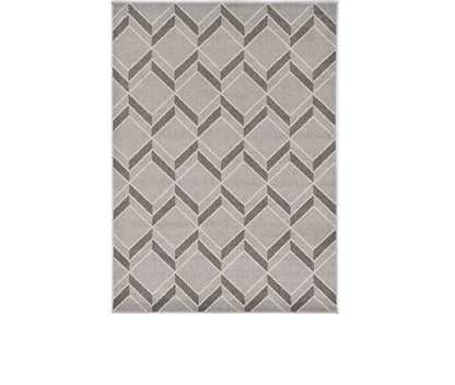 8' X 11' Gray Geometric Indoor Outdoor Area Rug