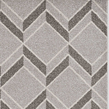 8' X 11' Gray Geometric Indoor Outdoor Area Rug