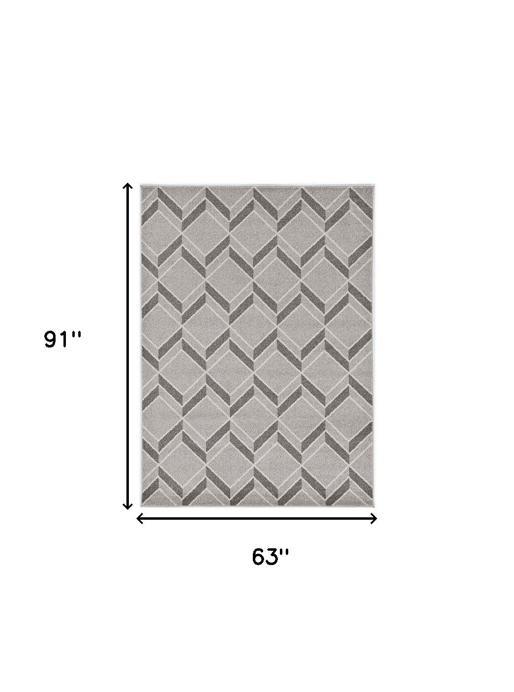8' X 11' Gray Geometric Indoor Outdoor Area Rug
