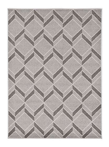 5' X 8' Gray Geometric Indoor Outdoor Area Rug
