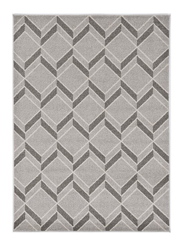5' X 8' Gray Geometric Indoor Outdoor Area Rug