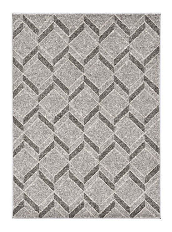 8' X 11' Gray Geometric Indoor Outdoor Area Rug