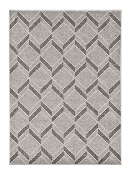 8' X 11' Gray Geometric Indoor Outdoor Area Rug