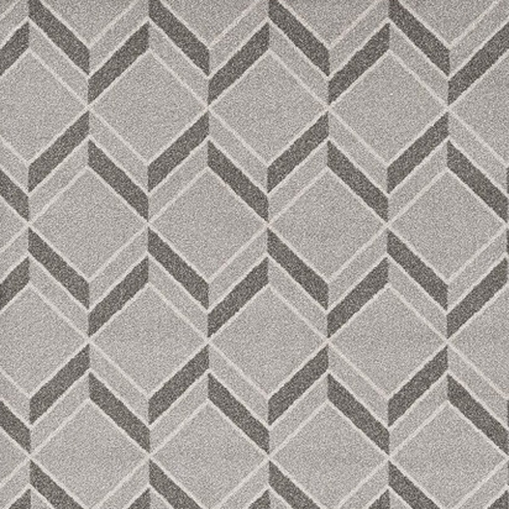 8' X 11' Gray Geometric Indoor Outdoor Area Rug