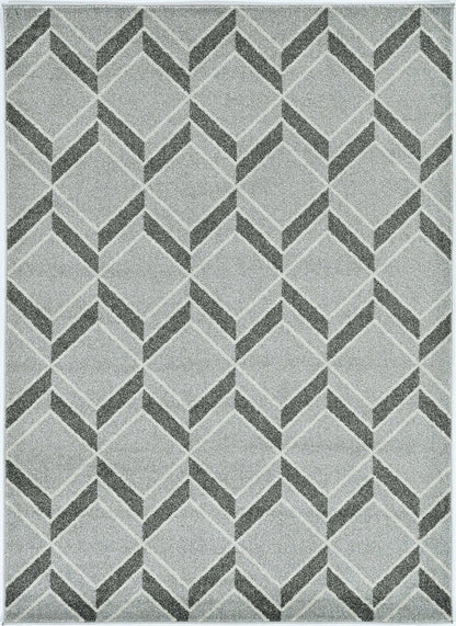 8' X 11' Gray Geometric Indoor Outdoor Area Rug