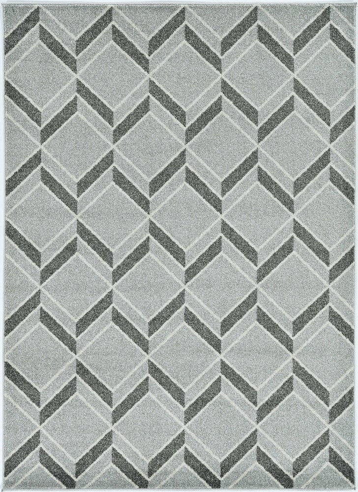 5' X 8' Gray Geometric Indoor Outdoor Area Rug