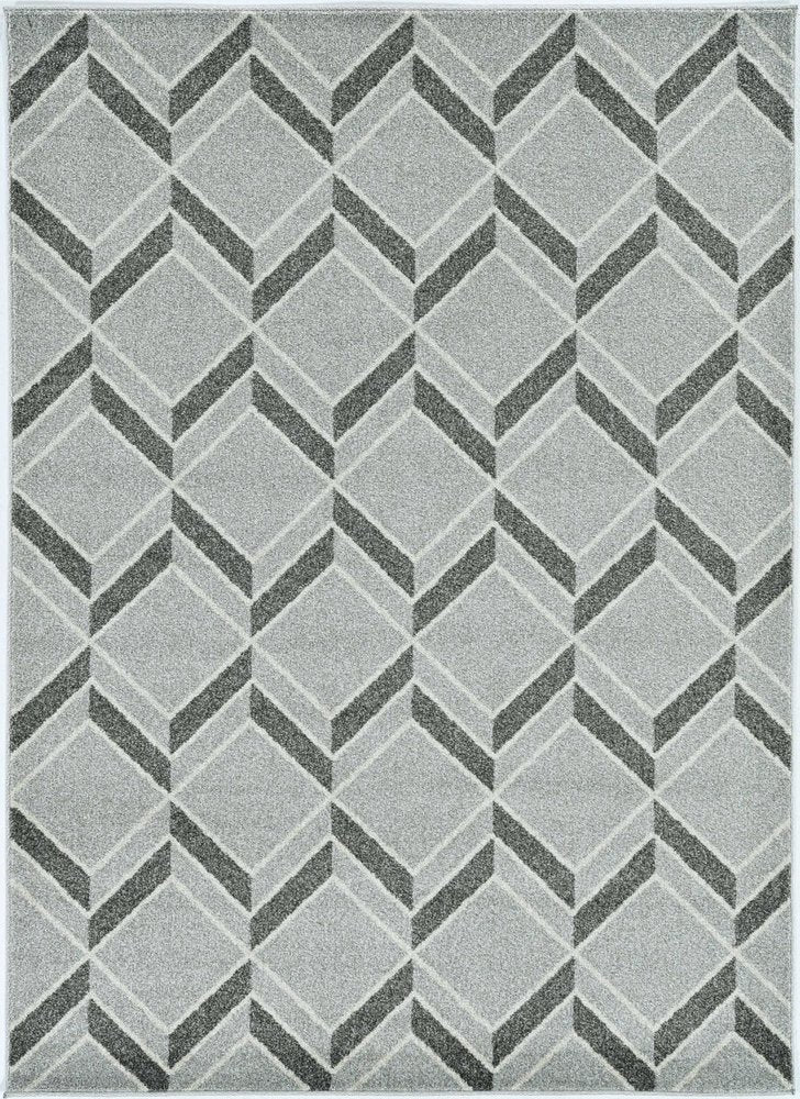 5' X 8' Gray Geometric Indoor Outdoor Area Rug