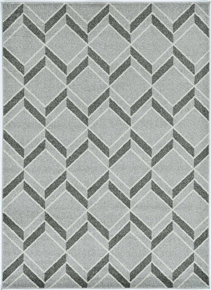 5' X 8' Gray Geometric Indoor Outdoor Area Rug