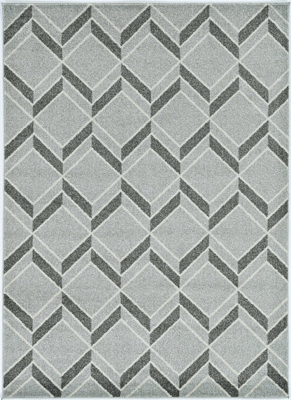 8' X 11' Gray Geometric Indoor Outdoor Area Rug