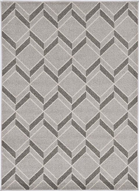 8' X 11' Gray Geometric Indoor Outdoor Area Rug