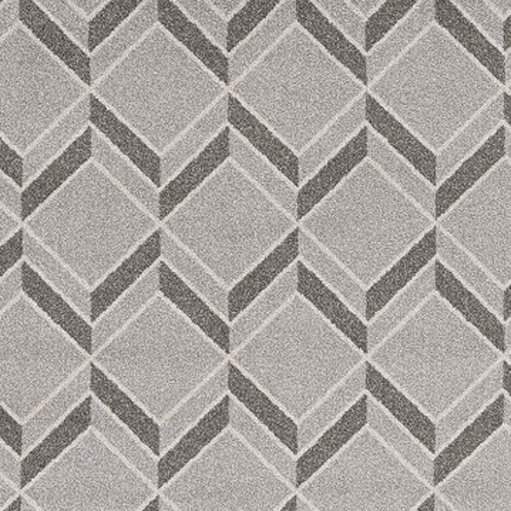 8' X 11' Gray Geometric Indoor Outdoor Area Rug