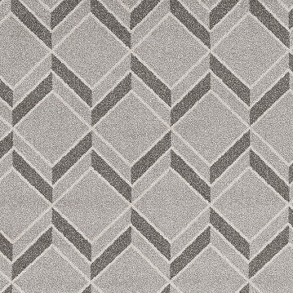 8' X 11' Gray Geometric Indoor Outdoor Area Rug