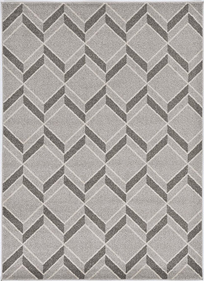 8' X 11' Gray Geometric Indoor Outdoor Area Rug