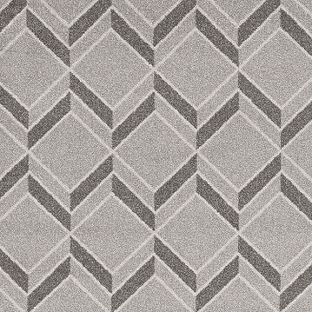 8' X 11' Gray Geometric Indoor Outdoor Area Rug
