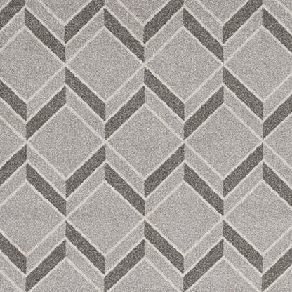 8' X 11' Gray Geometric Indoor Outdoor Area Rug