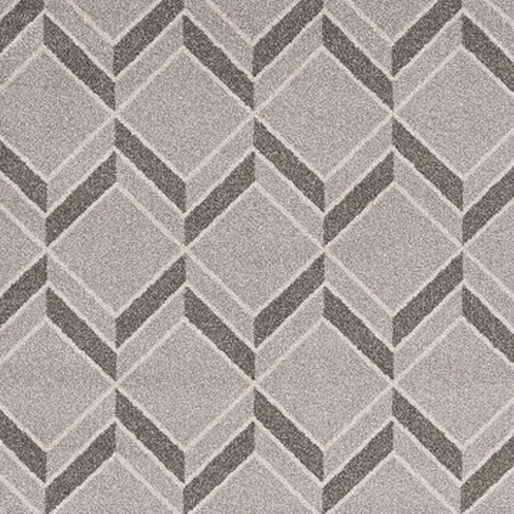 8' X 11' Gray Geometric Indoor Outdoor Area Rug