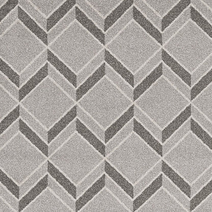 8' X 11' Gray Geometric Indoor Outdoor Area Rug