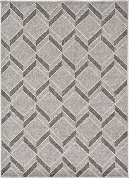 8' X 11' Gray Geometric Indoor Outdoor Area Rug
