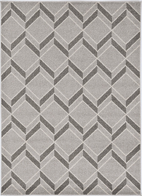 8' X 11' Gray Geometric Indoor Outdoor Area Rug