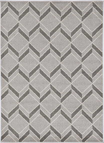 8' X 11' Gray Geometric Indoor Outdoor Area Rug