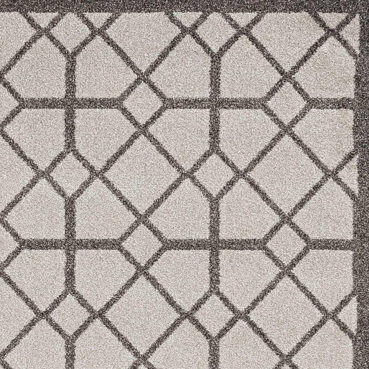 2' X 4' Ivory Geometric Indoor Outdoor Area Rug