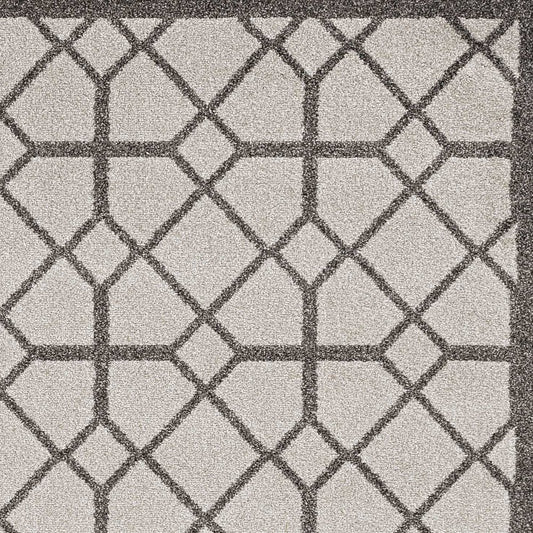 7' X 10' Gray Geometric Indoor Outdoor Area Rug