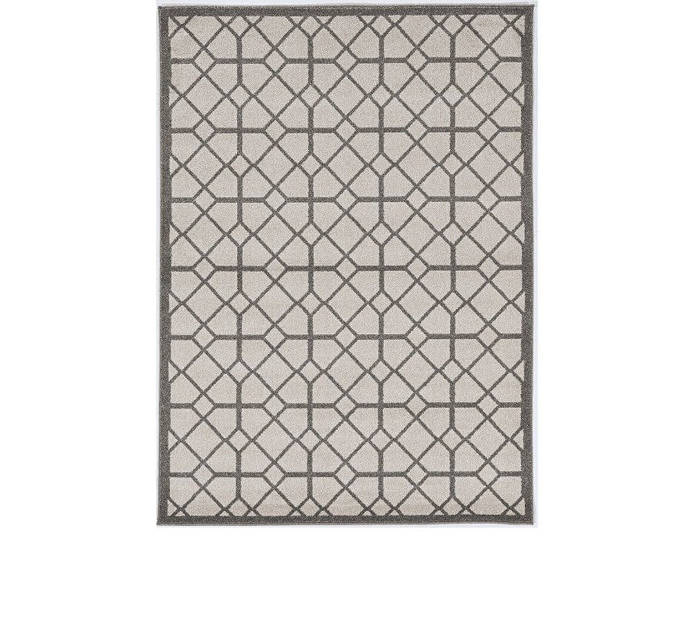 7' X 10' Gray Geometric Indoor Outdoor Area Rug