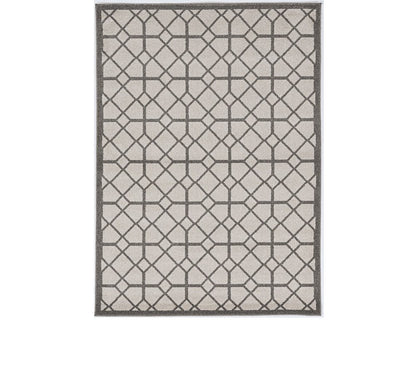 2' X 4' Ivory Geometric Indoor Outdoor Area Rug