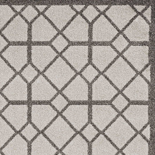5' X 8'  Ivory Or Grey Geometric Tiles Area Rug